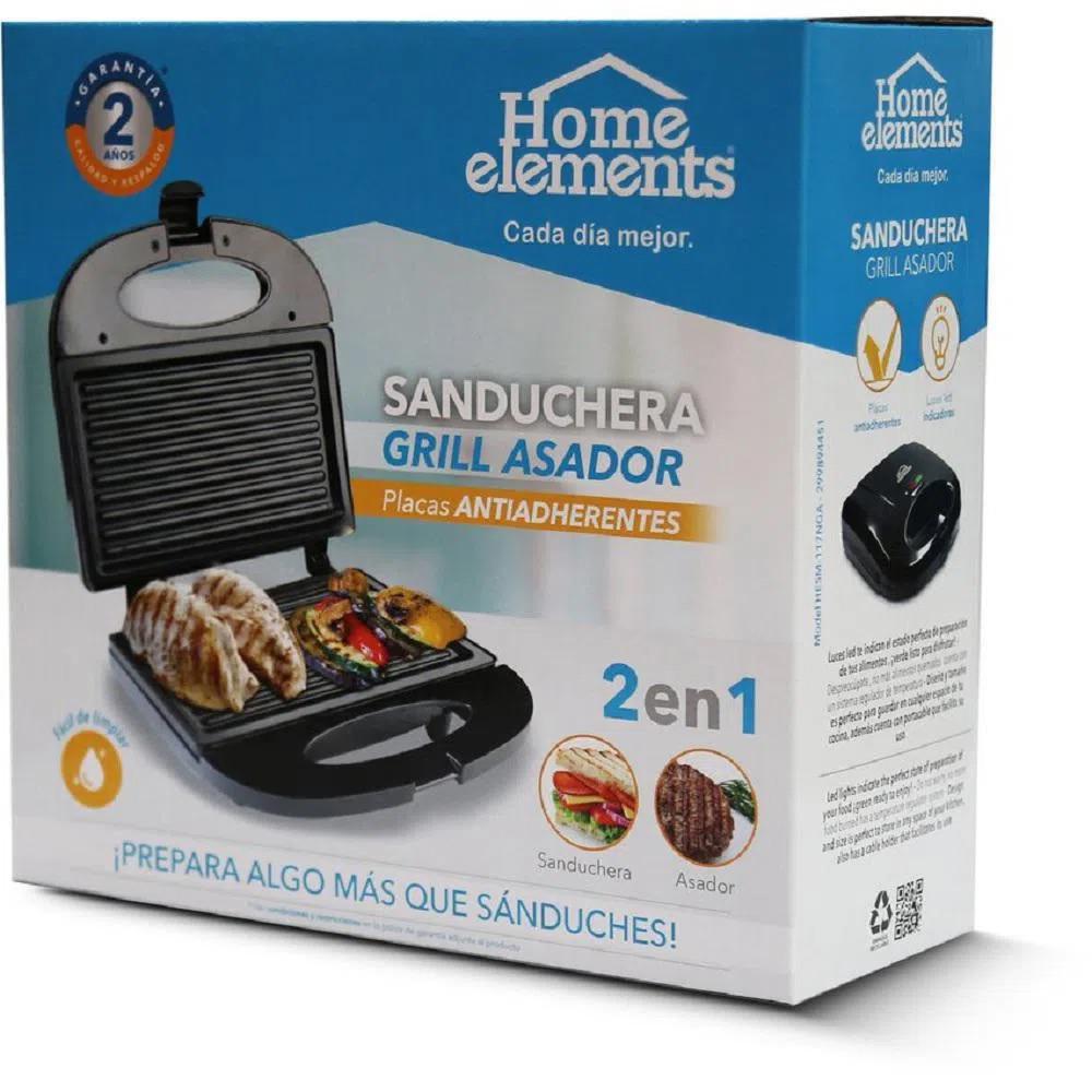 Sanduchera Home Elements Antiadherente Parrilla Grill 117NGA